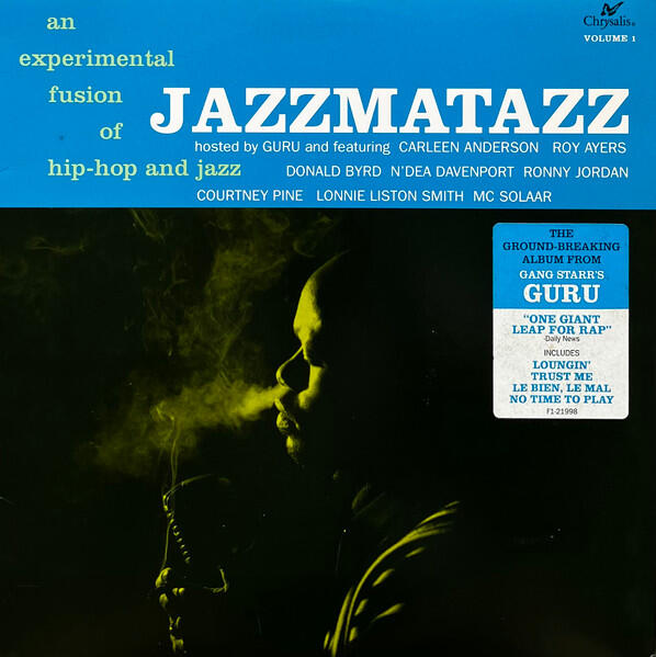 Cover of vinyl record JAZZMATAZZ VOLUME 1 by artist GURU