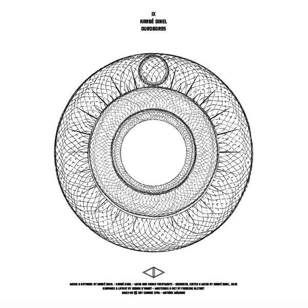 Cover of vinyl record MATIERE MEMOIRE XI - OUROBOROS by artist DINEL, KARBE