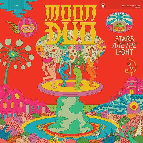 Cover of vinyl record STARS ARE THE LIGHT - (NEON PINK VINYL) by artist MOON DUO